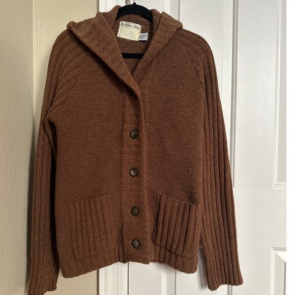 Vintage The Western Shop Canada Pure Virgin‎ Wool Hoodie Cardigan - Picture 1 of 4